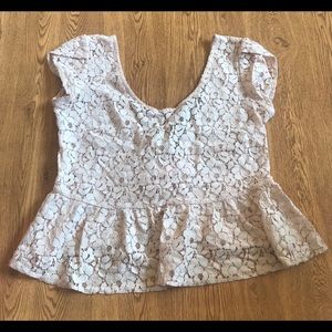 Cream short sleeve shirt